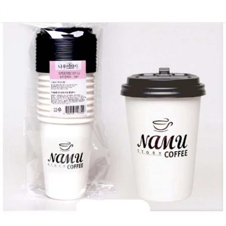 나무이야기 뚜껑10P+일회용핫컵10P 380ml(13온) - 상품 이미지