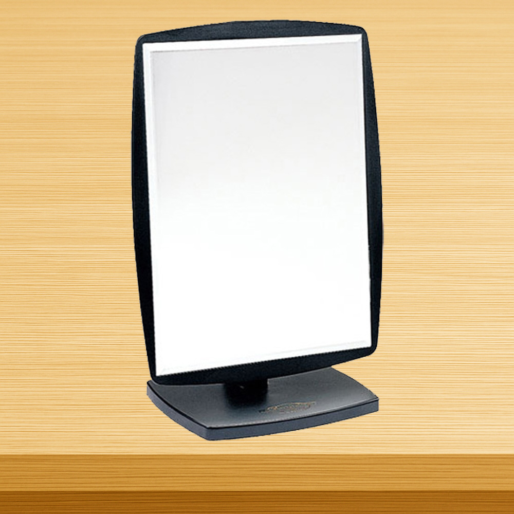 미로라인 흑색 사각 단면 스탠드거울