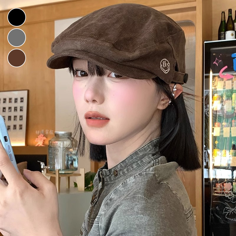 여성 남성 헌팅캡 카페모자 알바모자 코듀로이 예쁜 - 메인 이미지
