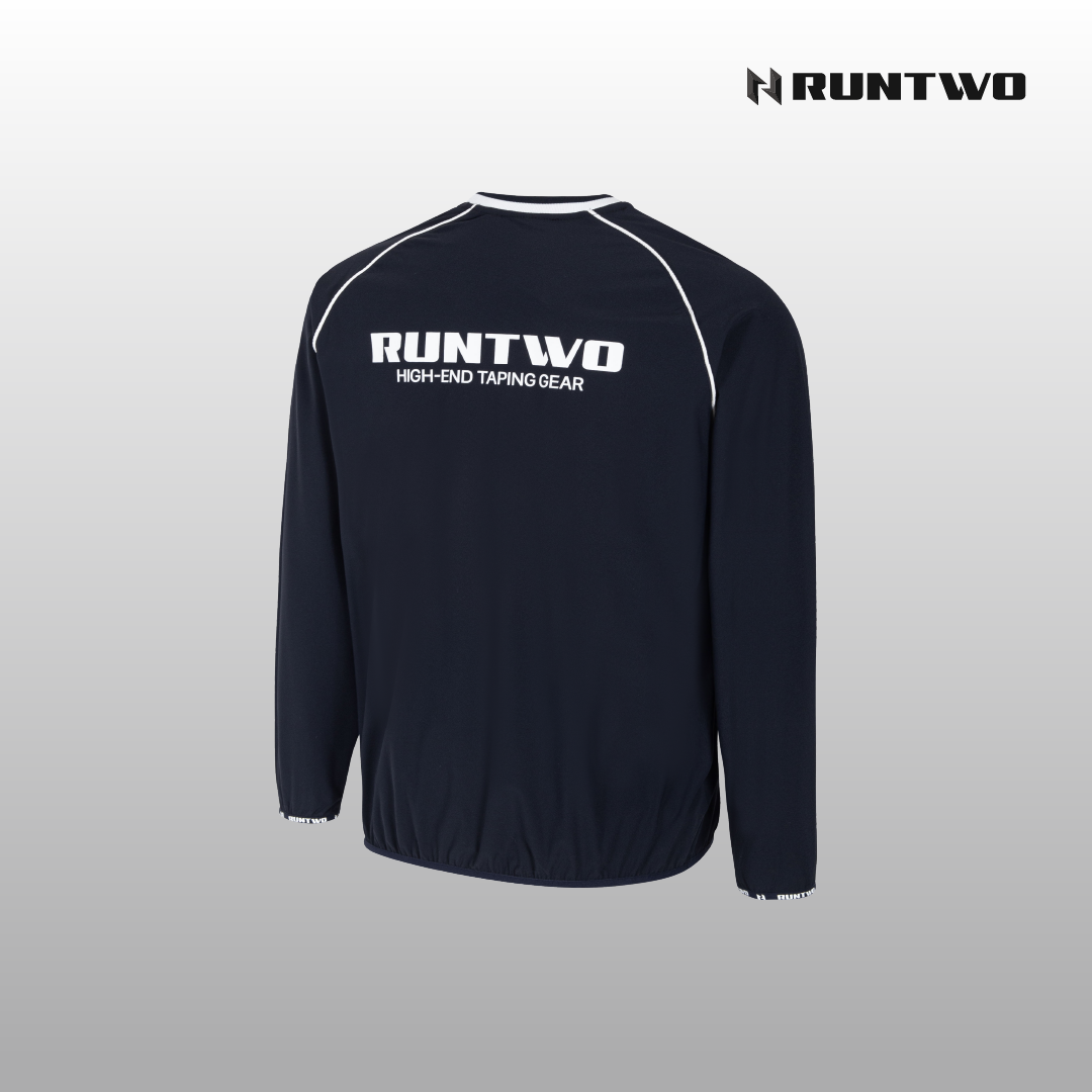 런투 바람막이 티셔츠 WT001 NAVY 네이비 공용 배드민턴 테니스 탁구 기능성 스포츠웨어 - 상세 이미지 3