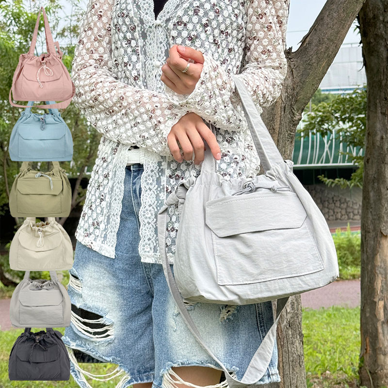나일론숄더백 온나핏 파스텔톤숄더백 캐주얼가방 가방 스트랩숄더백 베이직숄더백 미니숄더백 숄더 - 메인 이미지