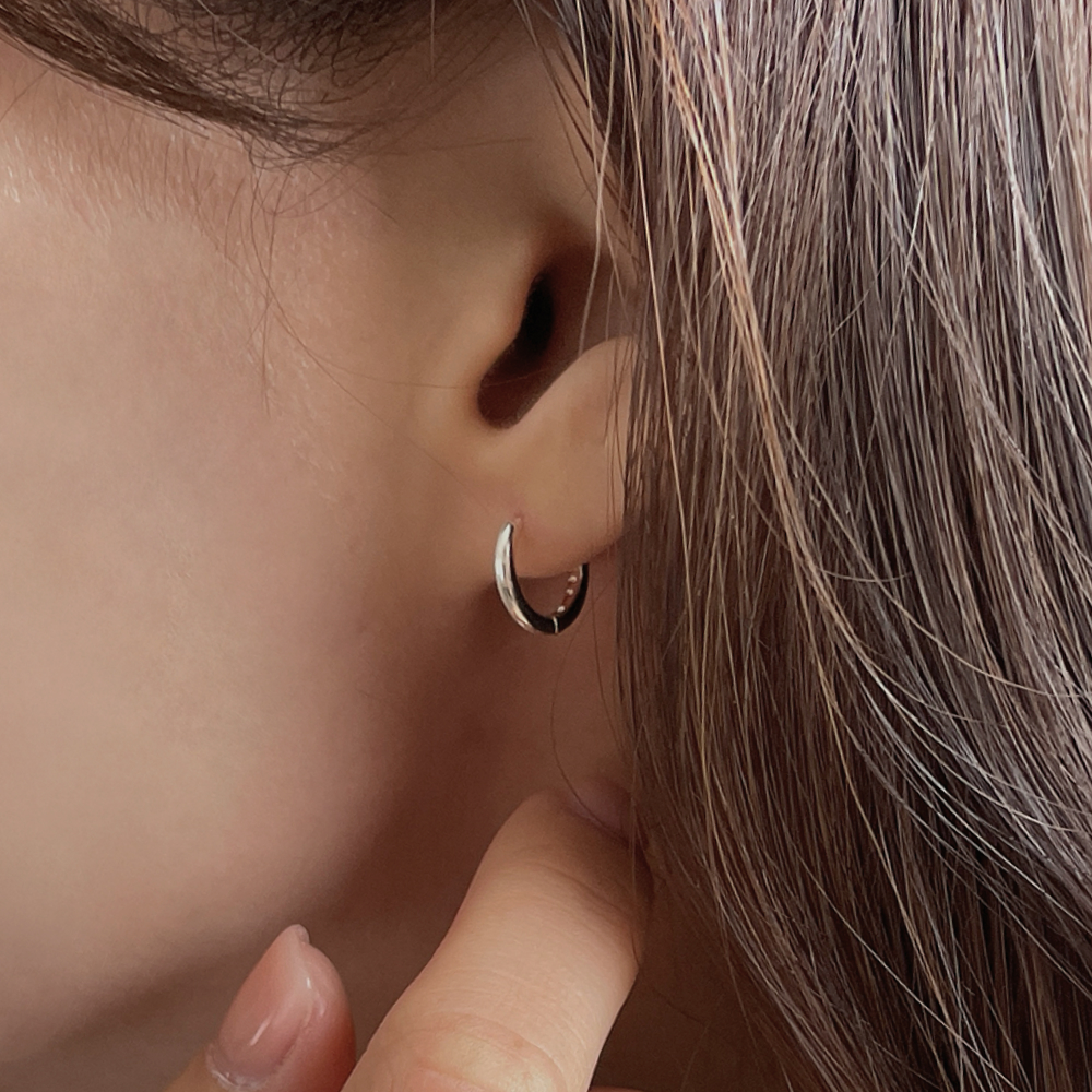 925 실버 베이직 원터치 링 귀걸이