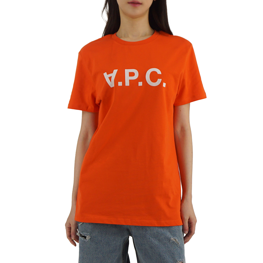 아페쎄 VPC 벨벳 로고 반팔 티셔츠 오렌지 COBQX H26943 GAN - 상세 이미지 2