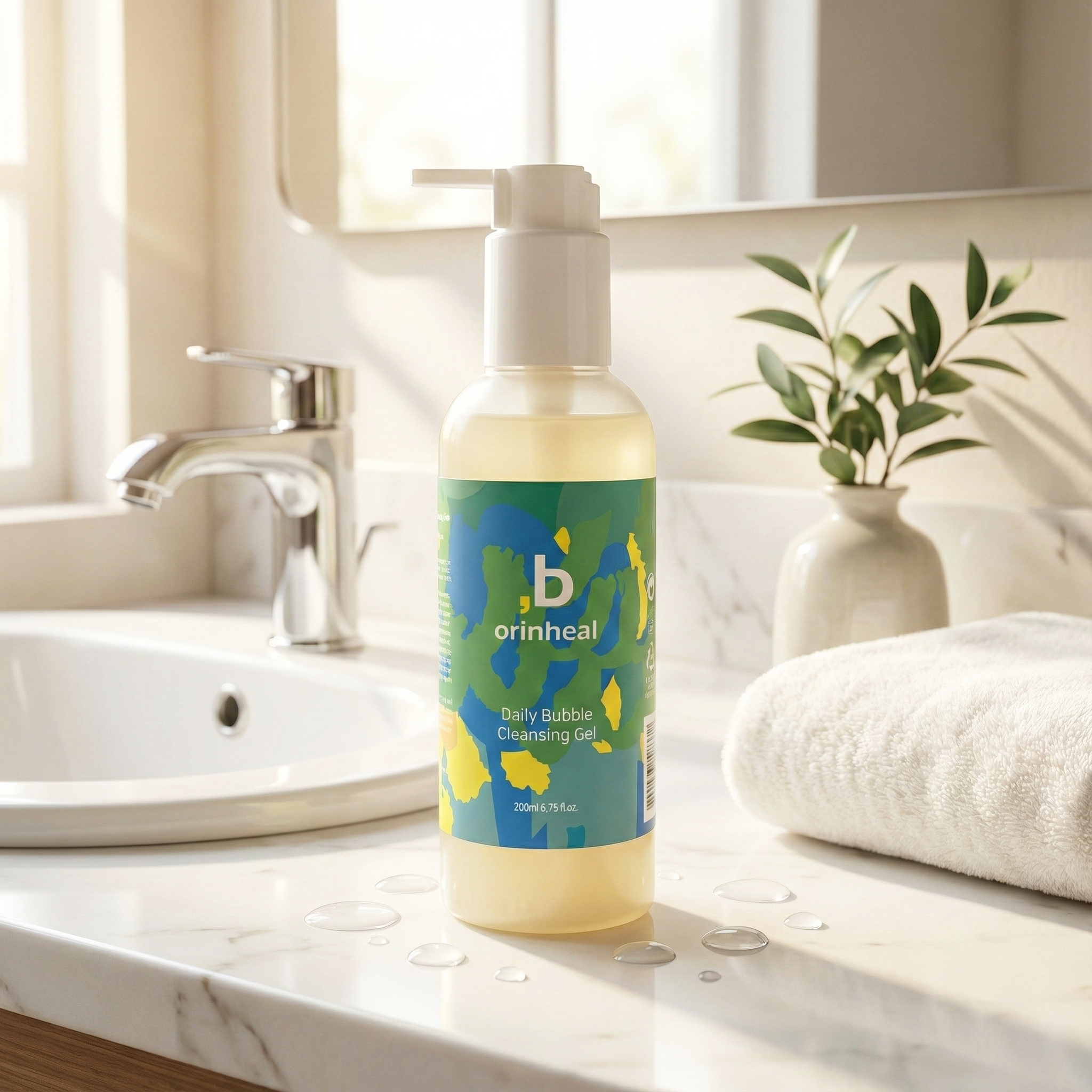 오린힐 데일리 버블 클렌징젤 200ml 비건인증 미산성 약산성 로즈마리향 펌프타입 - 상세 이미지 4