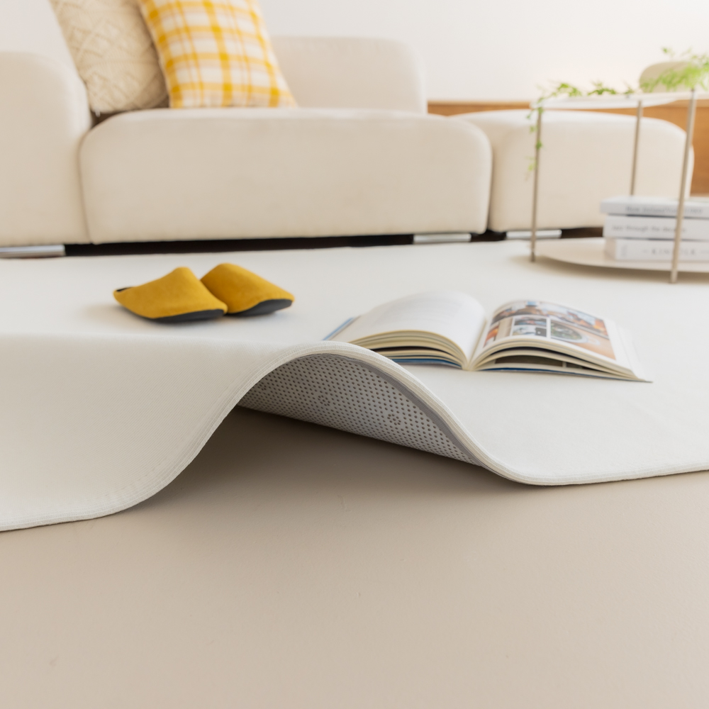 순면 스트라이프 방수 러그 먼지없는 사계절 아이방 거실카페트 화이트, 265x200cm