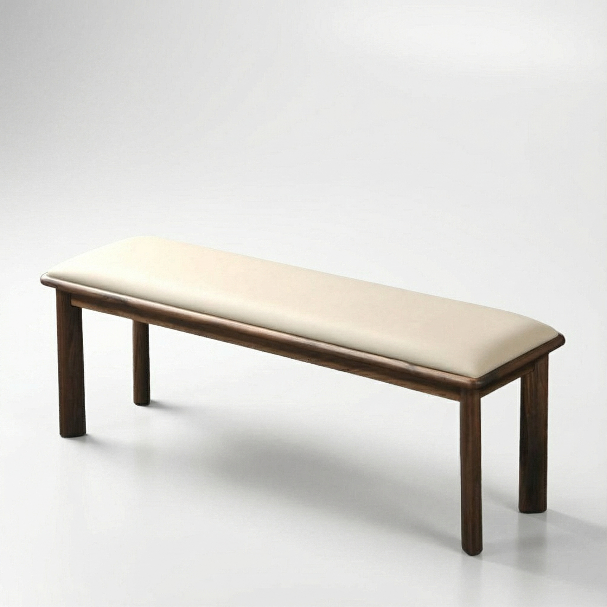 스코나 오니안 호두나무 월넛 원목 실리콘레더 가죽 3인 등받이 벤치 의자 1400