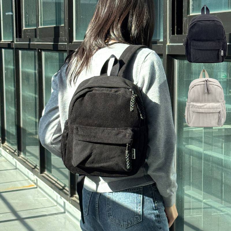 데일리백팩 코듀로이백팩 미니백팩 온나핏 베이직가방 LDGBOP_M2354 골덴백팩 귀여운백 - 메인 이미지