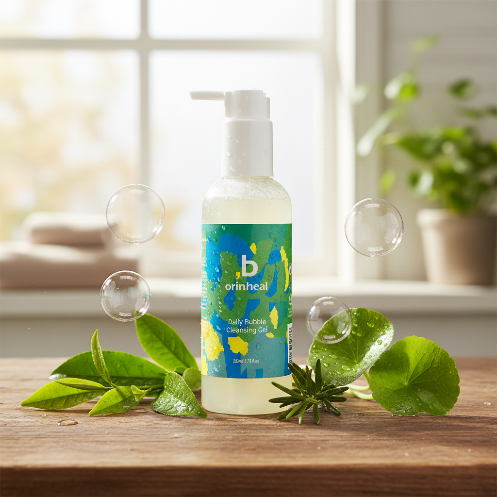 오린힐 데일리 버블 클렌징젤 200ml 비건인증 미산성 약산성 로즈마리향 펌프타입 - 상품 이미지