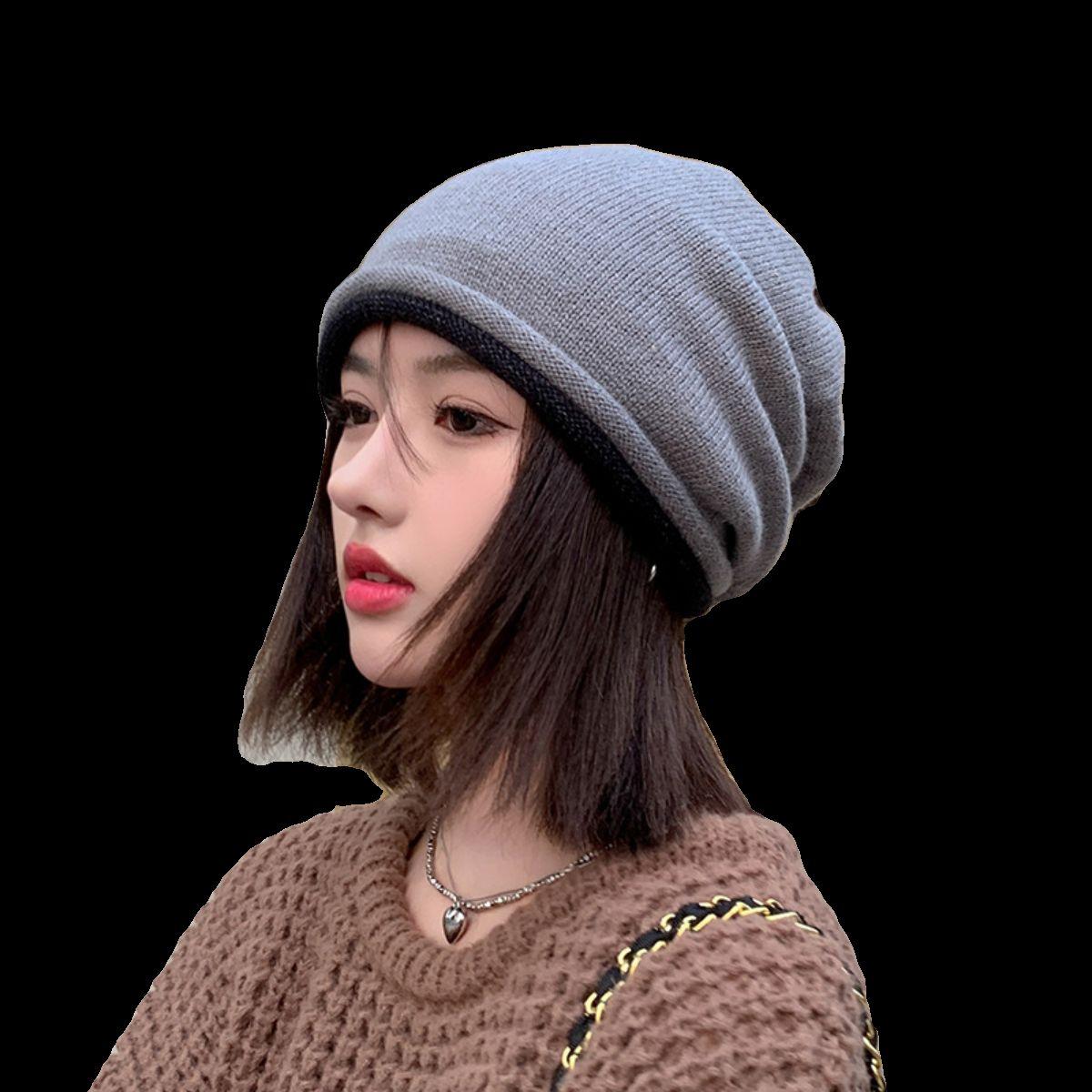 가발달린비니 모자 단발 니트 항암가발 엄마 블랙 - 상세 이미지 5