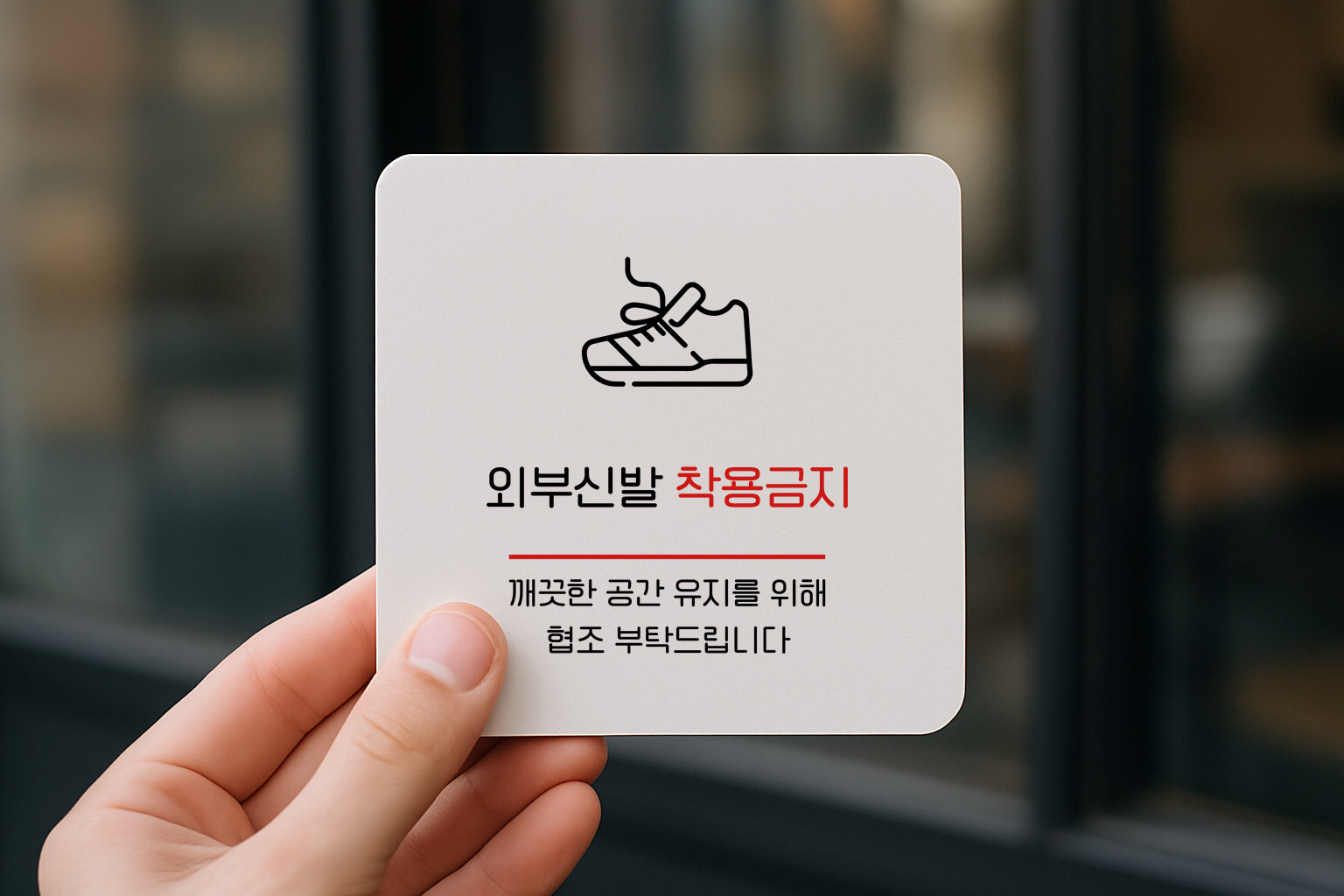 외부 신발 착용 금지 실내 출입 표지판 122 100x100 - 상품 이미지