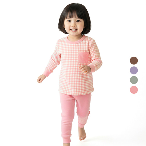 로앤하우스 아동용 양면 극세사 기모 9부 실내복 상하세트 - 상세 이미지 2