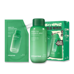 이니스프리 그린티 세라마이드 밀크 에센스 리필 기획세트 160mL+160... 솔직 후기 | 피부 타입별 분석 - 상품 이미지 1