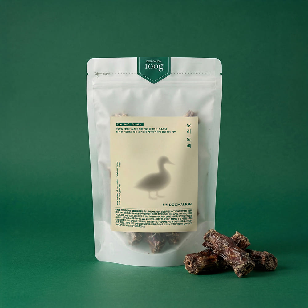 [국내산] 강아지수제간식 대용량 오리목뼈, 100g, 1개 제품 이미지