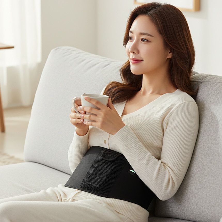 무선으로 간편한 원적외선 온열복대 | 3단 온도조절·세탁 가능