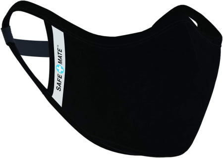 [해외]세이프+메이트 x 케이스-메이트 - 천 마스크 세탁 및 재사용 가능 L /XL 면 필터 포함 블랙 Black 1 Count (Pack of 1)