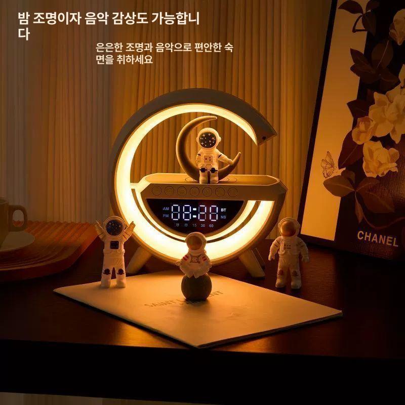 무선 블루투스 무드등 조명 알람 시계 선물용 다기능 테이블 램프 프리미엄 에디션 무선 알람 시계 - 상세 이미지 5