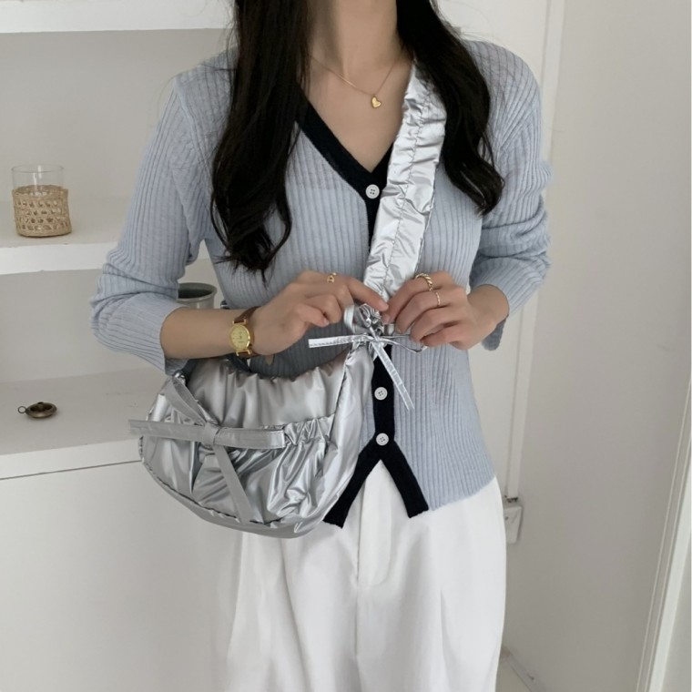 리본 발레코어 숄더백 가방 백 키치한 Y2K 데이트룩 미니 크로스 가벼운 데일리 - 메인 이미지