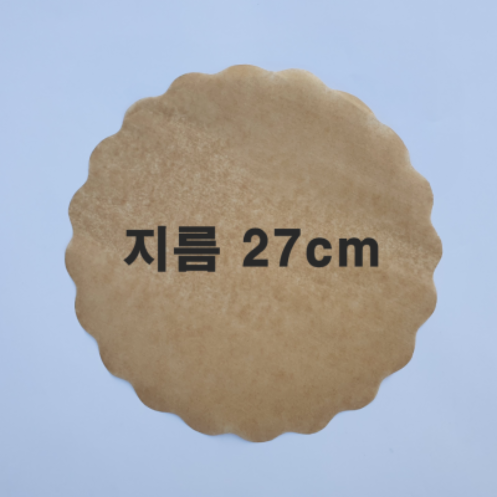 꽃무늬 브라운색 원형종이호일 지름27cm 600장 1000장 받침용,후라이펜용,에어프라이어용 - 상세 이미지 2