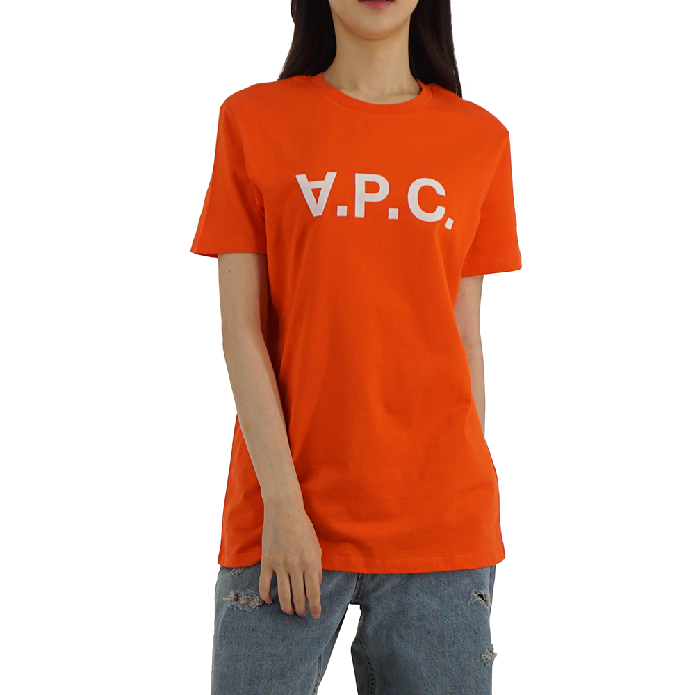 아페쎄 VPC 벨벳 로고 반팔 티셔츠 오렌지 COBQX H26943 GAN - 상세 이미지 3