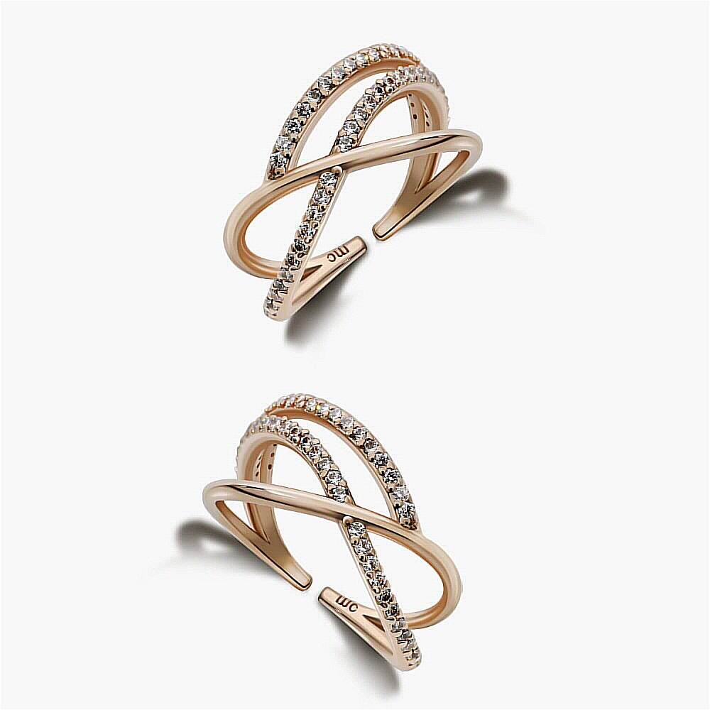 모노그래프 디럭스 오픈링 MGFR0080 14K Gold Plated (화이트 큐빅) - 상세 이미지 4