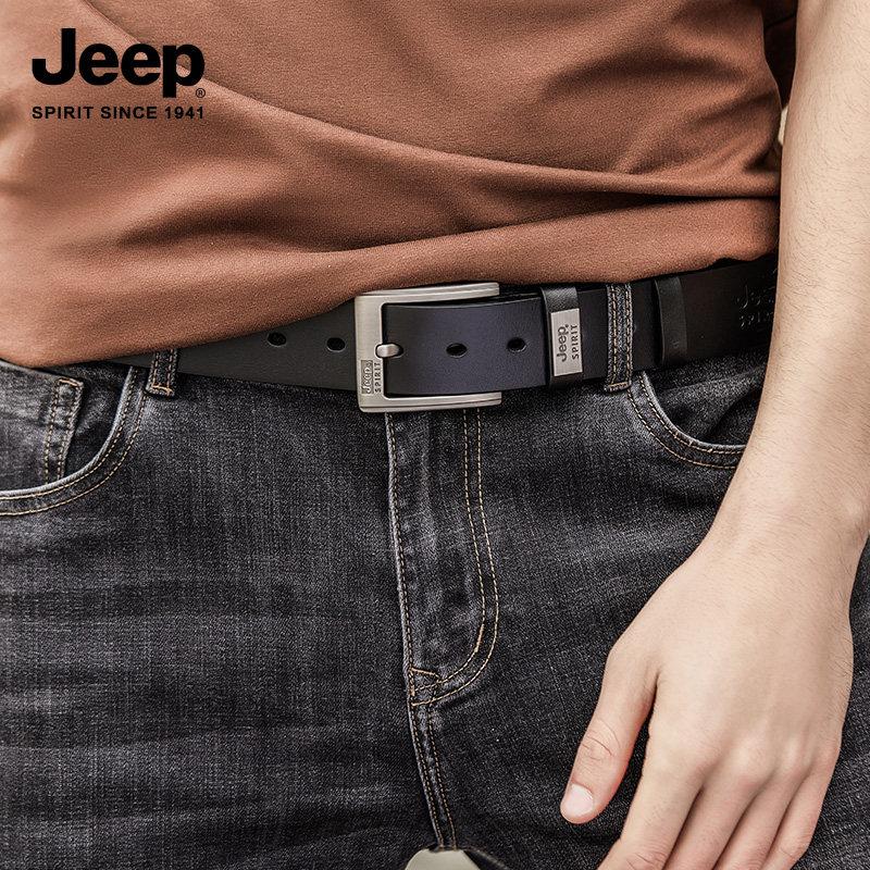 Jeep 청바지 허리띠 지프 남자 명품 가죽 정장 캐주얼 벨트 소가죽통가죽 혁띠 선물용 - 상세 이미지 3
