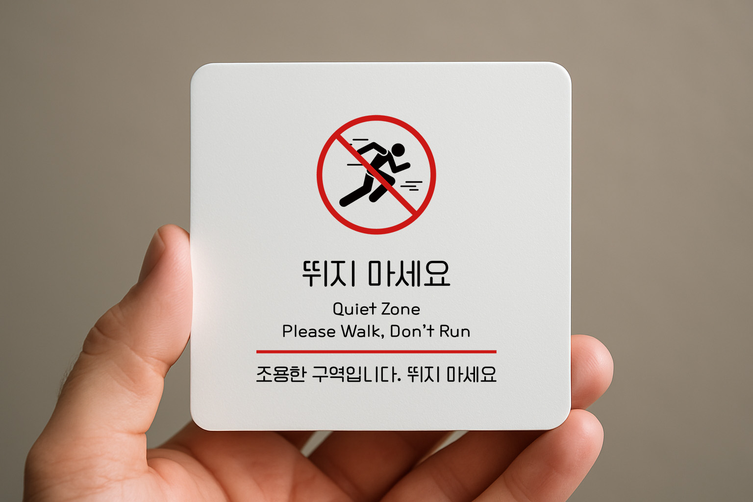 뛰지 마세요 표지판 안전 안내판 148 100x100 - 상품 이미지