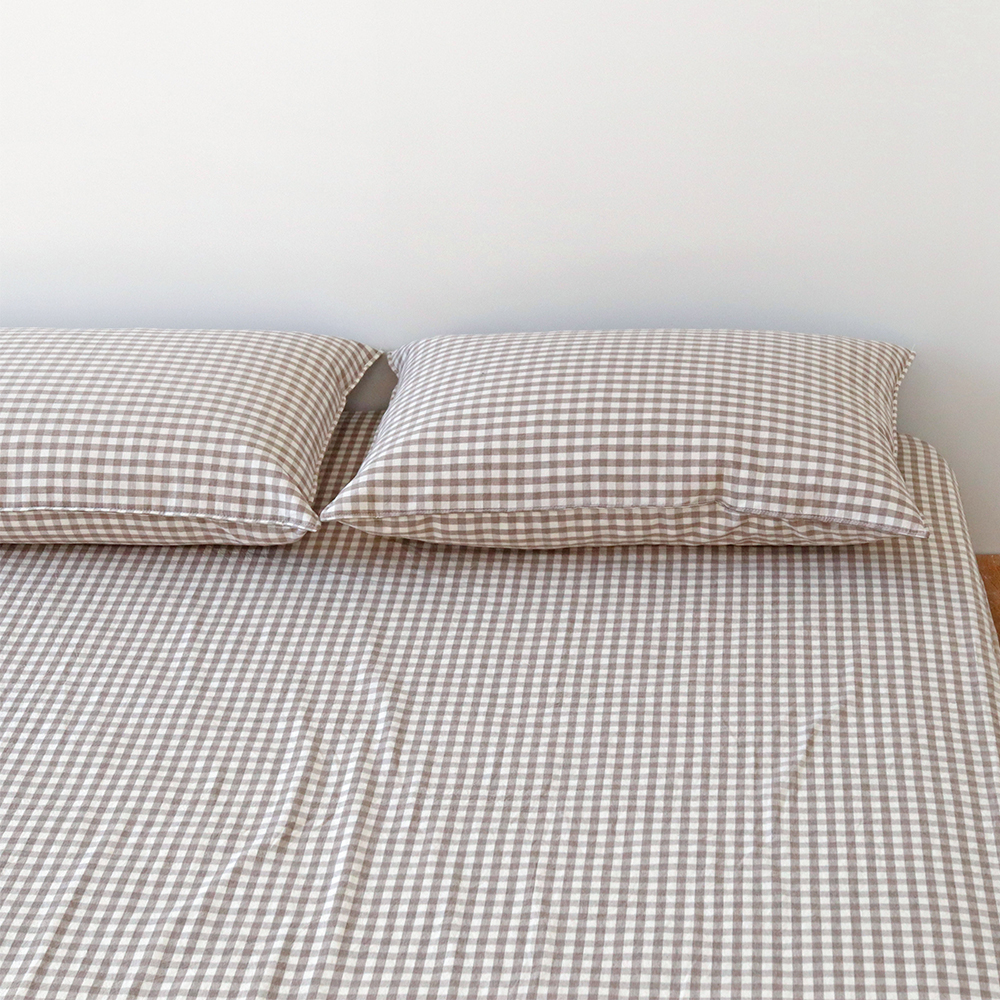 깅엄 체크 워싱 광목 순면 먼지없는 사계절 국산 베개커버 5070
