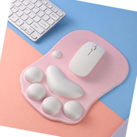 비오비 어린이마우스패드 모찌 고양이 발바닥 손목쿠션 마우스패드 게이밍패드