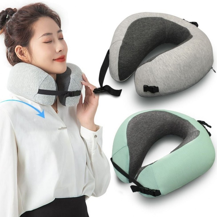 메모리폼 목쿠션 여행용 목베개 차량용 기내용 - 상품 이미지