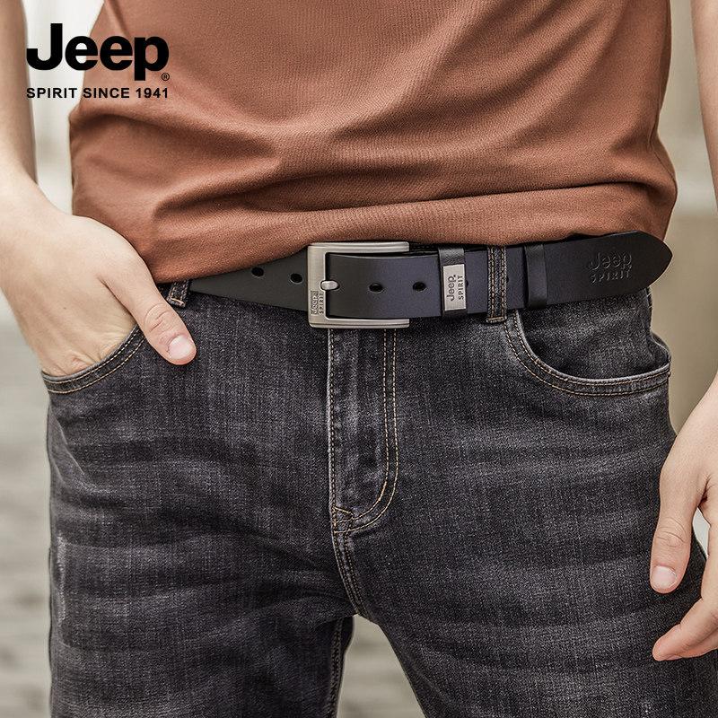 Jeep 청바지 허리띠 지프 남자 명품 가죽 정장 캐주얼 벨트 소가죽통가죽 혁띠 선물용 - 상세 이미지 2