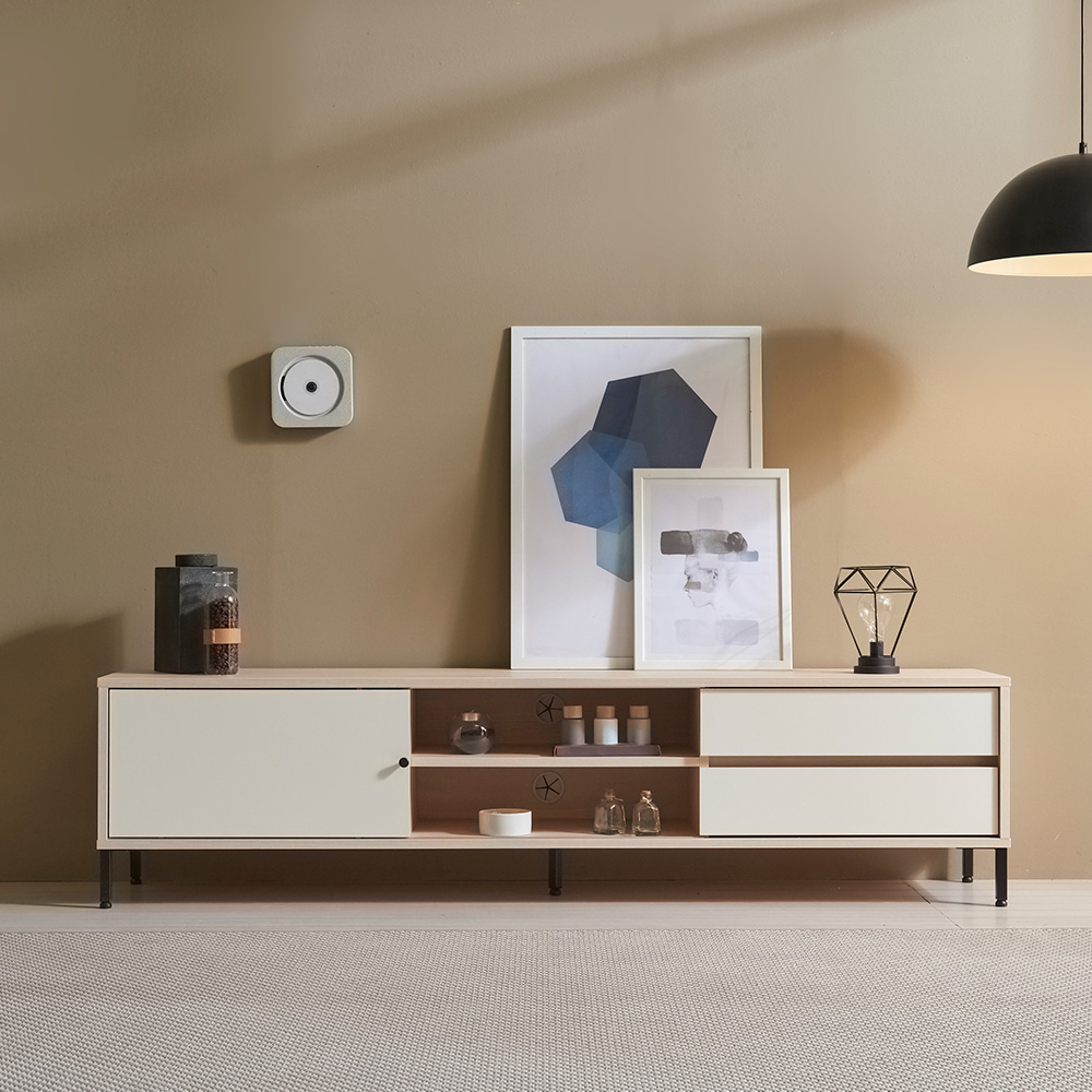 장인가구 하스 슬라이딩 TV 티비다이 AV 1800 거실장 티비장 선반 받침대 장식장