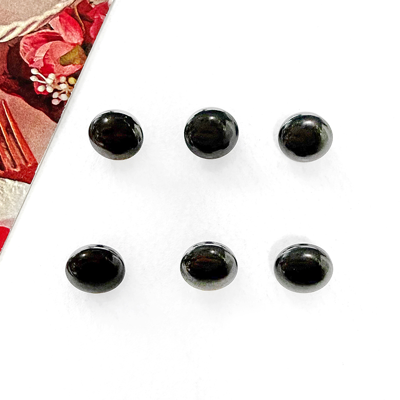 (20p) 10mm 자개느낌 검정 플랫 콩단추 꼬다리단추 - 상세 이미지 3