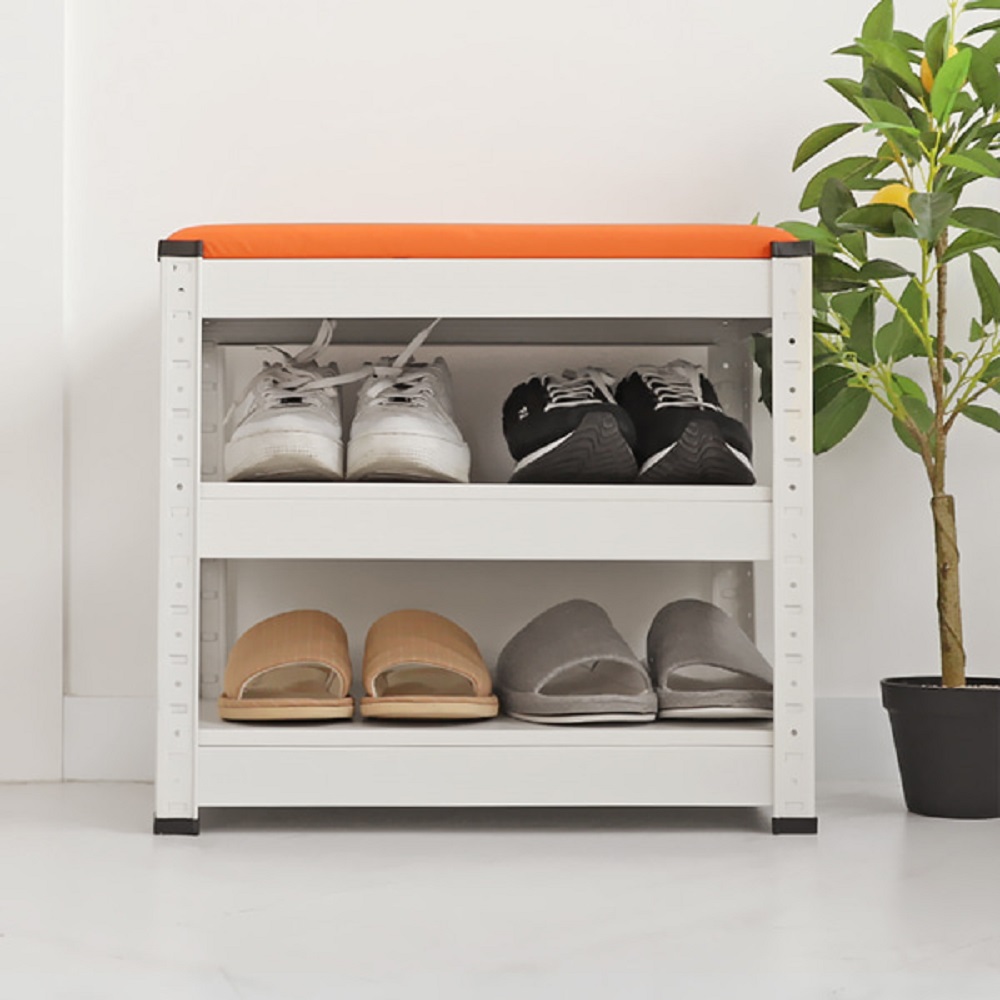 부모님 무릎건강 견고한 철제프레임 벤치 신발수납장