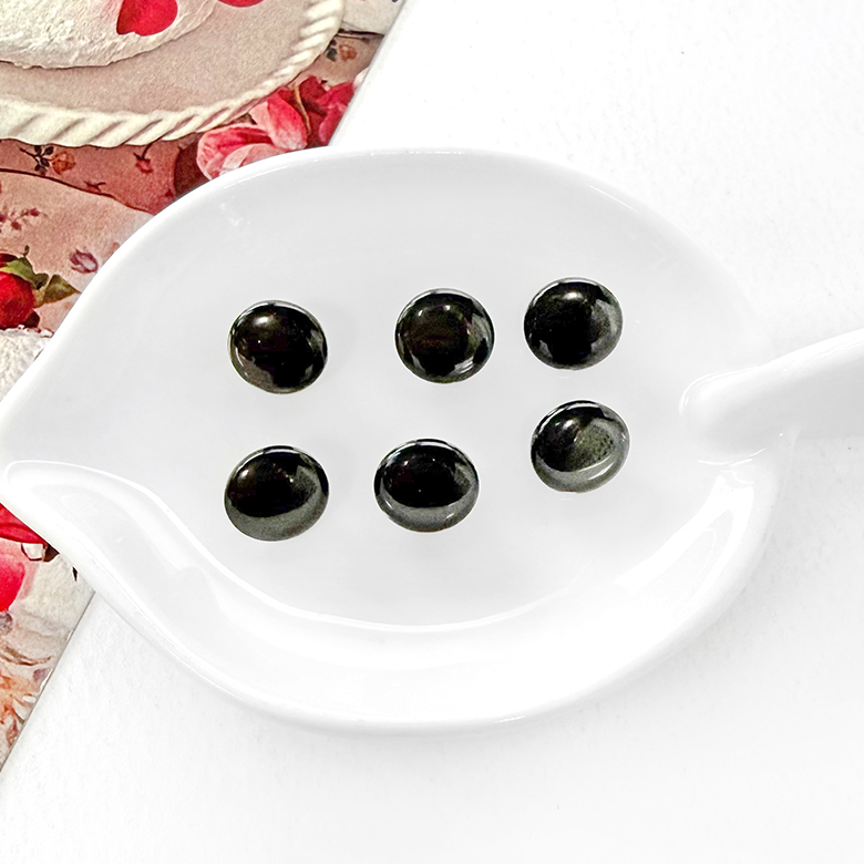 (20p) 10mm 자개느낌 검정 플랫 콩단추 꼬다리단추 - 상세 이미지 2