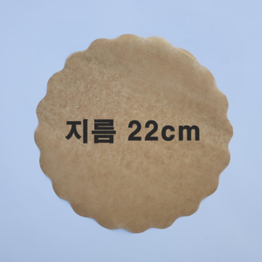 꽃무늬 브라운원형종이호일 지름22cm 600장1000장받침용,후라이펜용,에어프라이어용 - 상품 이미지