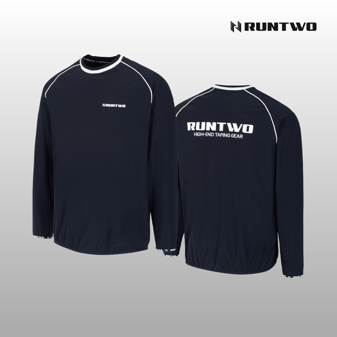 런투 바람막이 티셔츠 WT001 NAVY 네이비 공용 배드민턴 테니스 탁구 기능성 스포츠웨어 - 상품 이미지