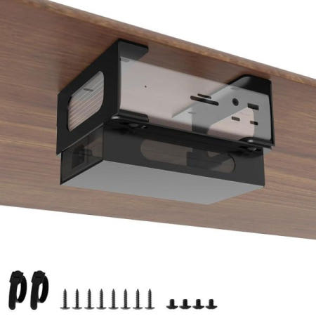 Bedycoon [해외]CalDigit TS4/ TS3 플러스/TS5 Dock+ 파워 브릭과 호환되는 금속 언더 데스크 마운트, 썬더볼트 4/3/5 도킹 스테이션 장착 브래킷, 케이블 타이 및 나