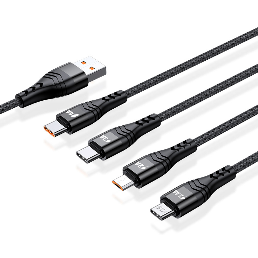 바라보고 66W 4in1 멀티 고속충전 케이블 C타입 아이폰 8핀 블랙, 1개, 1.2m - 상세 이미지 4