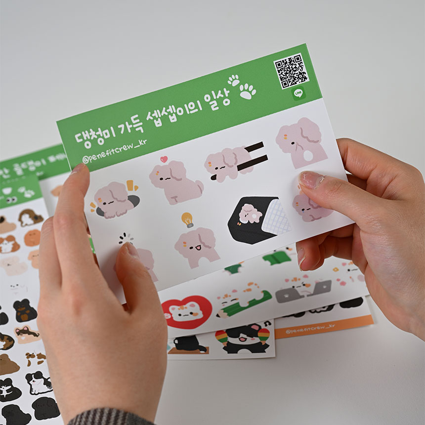 페네핏 캐릭터 일상 스티커 고양이 강아지 다꾸 폴꾸 - 상세 이미지 4