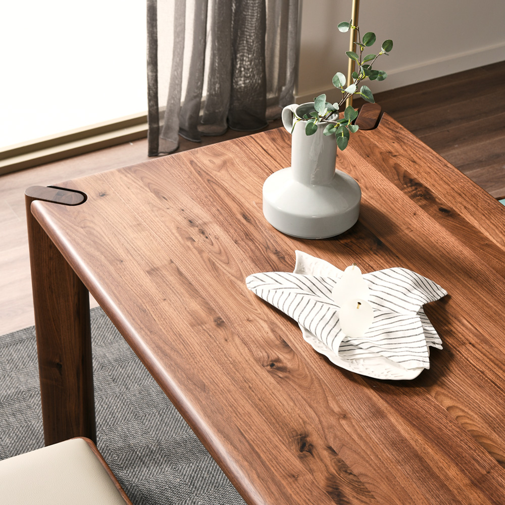 스코나 오니안 호두나무 월넛 원목 8인 2000 다이닝 식탁세트(벤치1개+의자5개)