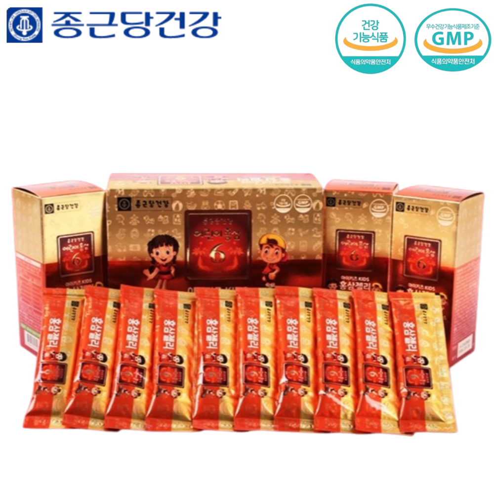 종근당건강 어린이 홍삼 젤리 스틱 20g 6년근 면역력 허약체질 딸기맛 30포, 1개 이미지 1