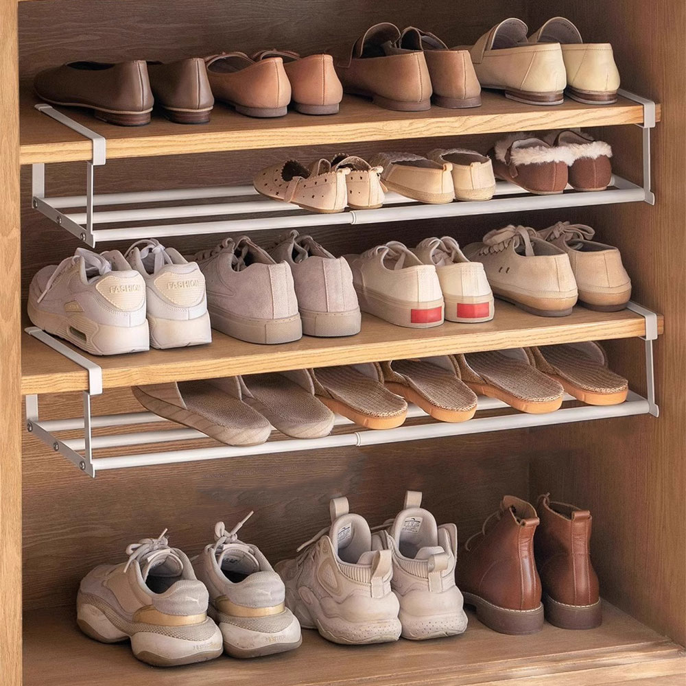 신발장 다용도 길이조절 철제 틈새 수납 선반