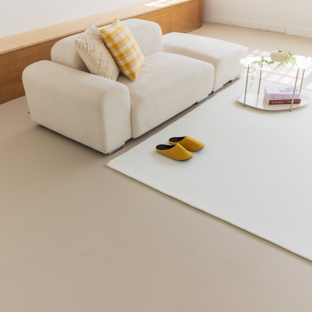 순면 스트라이프 방수 러그 먼지없는 사계절 아이방 거실카페트 화이트, 265x200cm