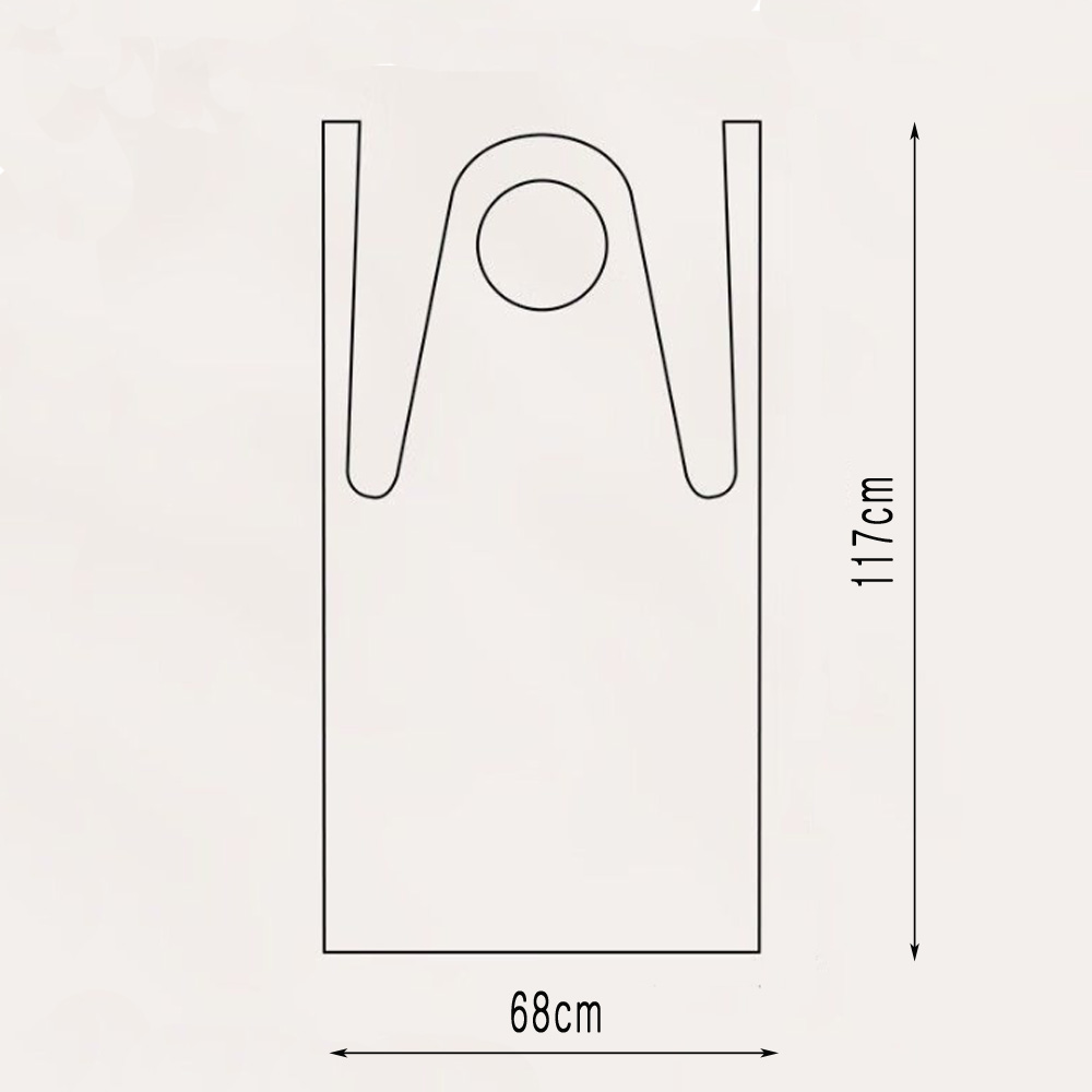 식당 주방 업소 김장 방수앞치마 목끈형 대형 117cm 100매 - 상세 이미지 4