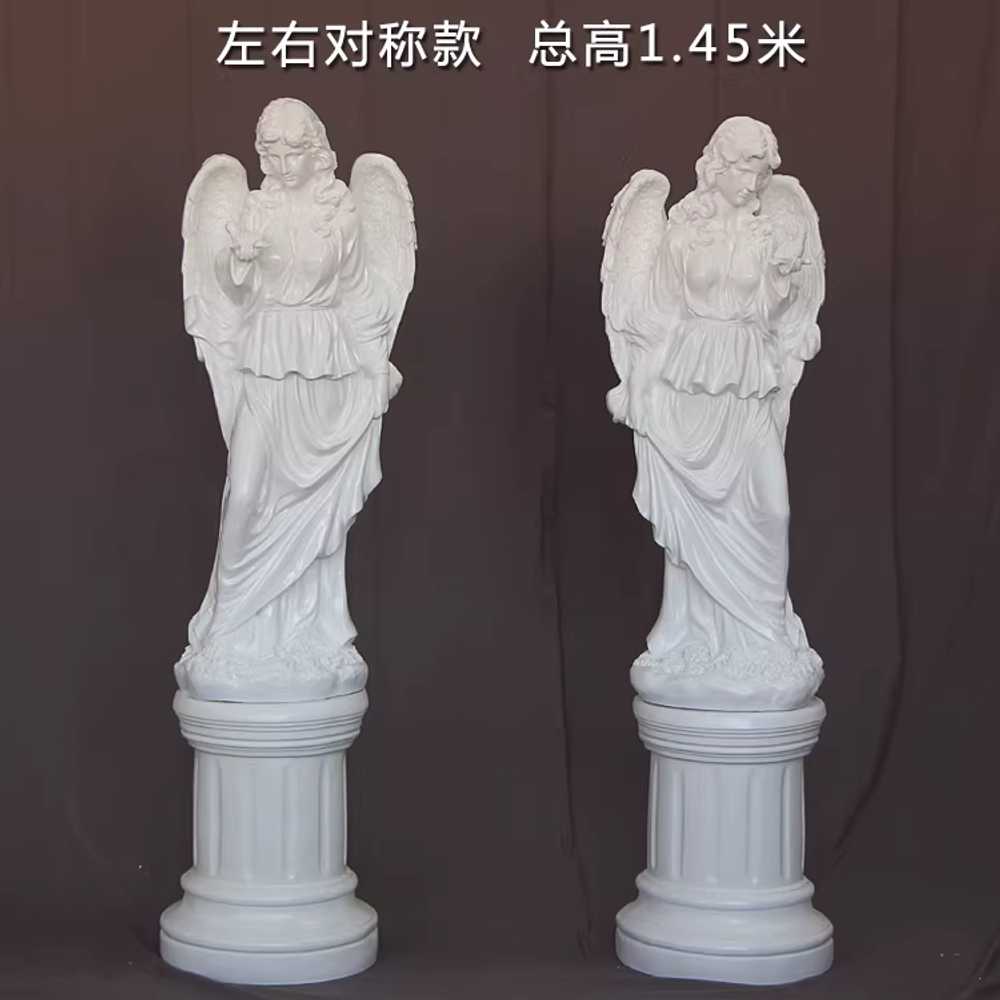 로마기둥 받침대 석고상 흰색 조형물 화분 촬영 대형 앤티크 천사 - 상세 이미지 2