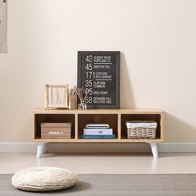 (착불) 거실 수납장 3단 오픈형 신혼 싱글 가구 정리 거실장