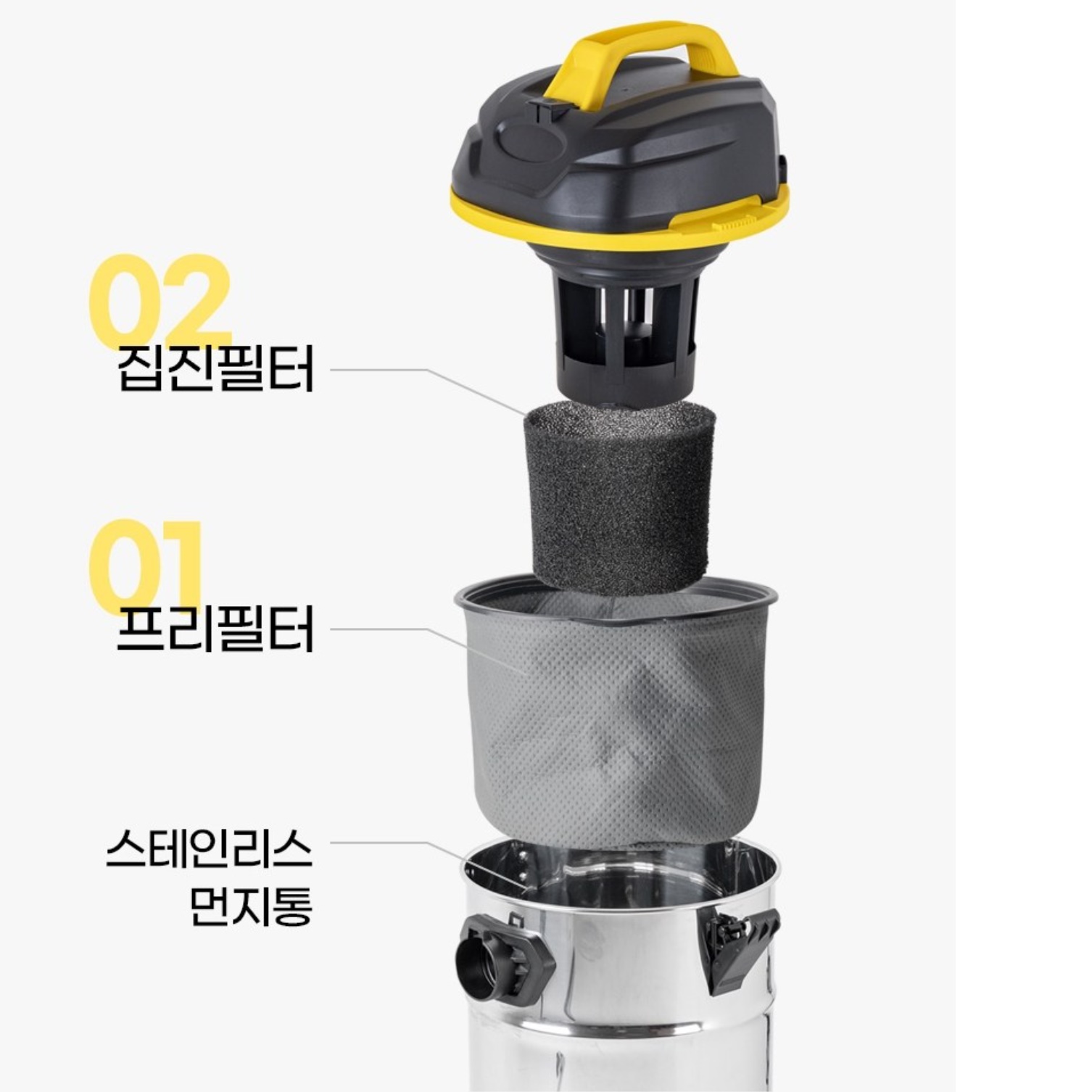 사무용 공업용 진공 청소기 사무실 창고 청소기 공장용 청소기 20L - 상세 이미지 2