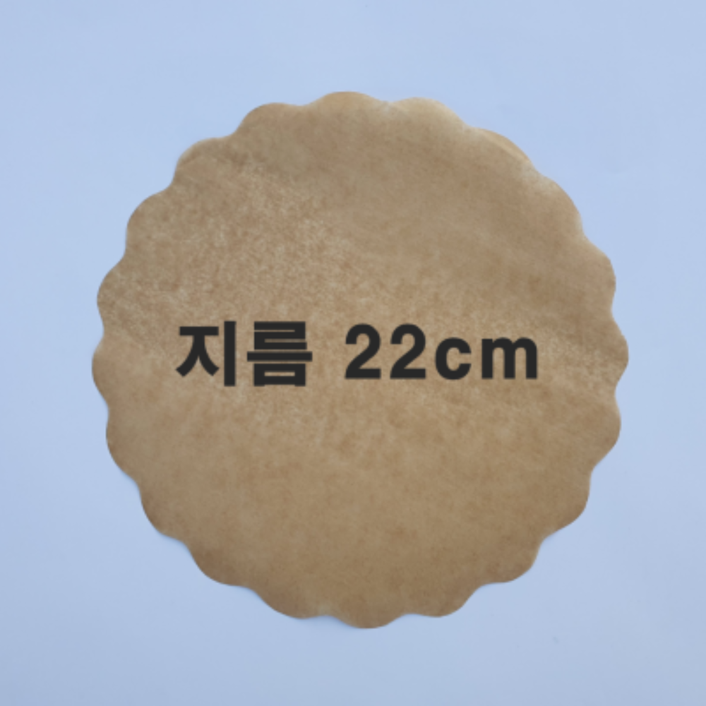 꽃무늬 브라운원형종이호일 지름22cm 600장1000장받침용,후라이펜용,에어프라이어용 - 상세 이미지 2