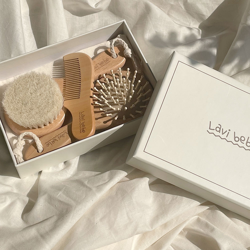 라비베베 아기빗 브러쉬 아기 머리빗 3종세트 출산선물 유아이발 두피관리