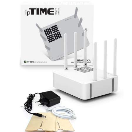 EFM네트웍스 1G 유선 무선 공유기 4포트 WIFI7 6GHz 320MHz 안테나 6개 USB 3.0 DLNA 토렌트 BE9400QCA